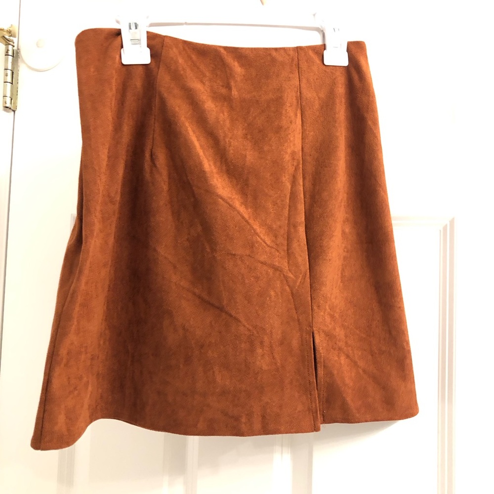Cupshe Brown Suede Mini Skirt women’s sz XS EUC